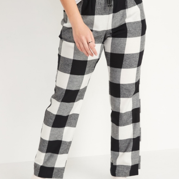 White Plaid Pajama Pants - Picture 2 of 9